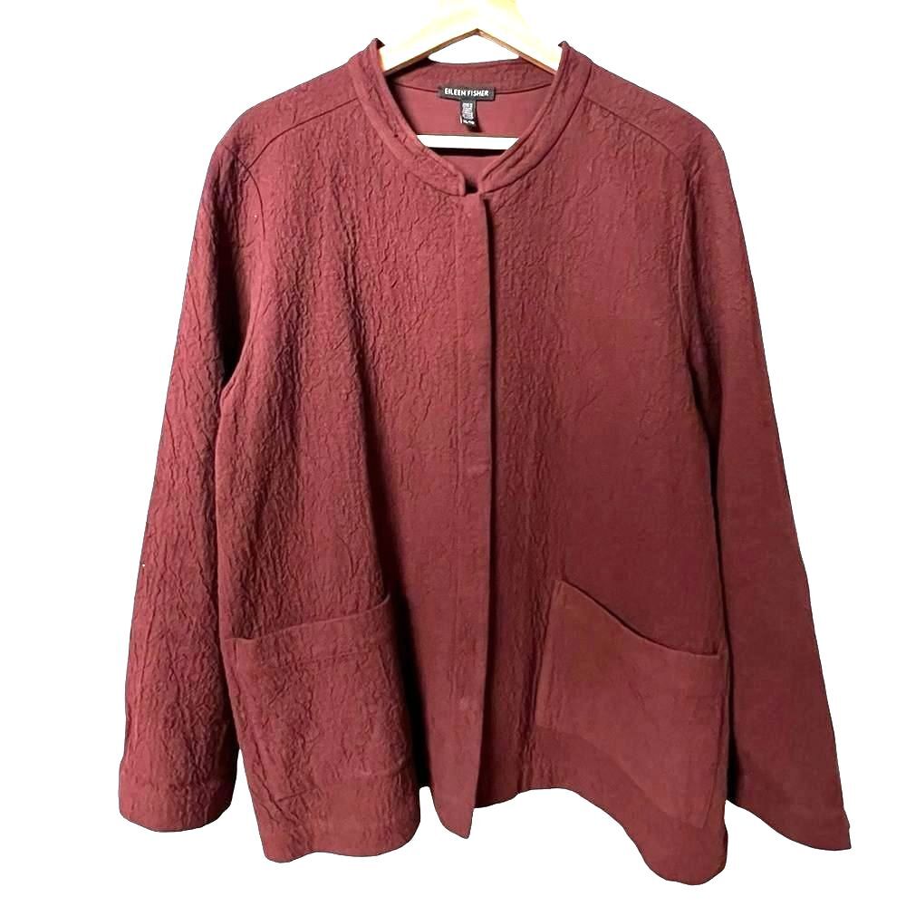 Eileen Fisher Womens Organic Cotton Jacket Size XL Minimalist Quiet Luxury CBK